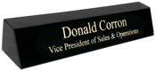 Marble Desk Sign Black 2" x 10.5"